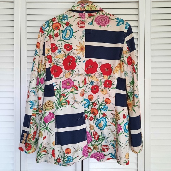 MOSCHINO • VINTAGE RARE 90s “GUCCI FLORA” PARODY FLORAL MUSHROOM BLAZER JACKET - Picture 5 of 6